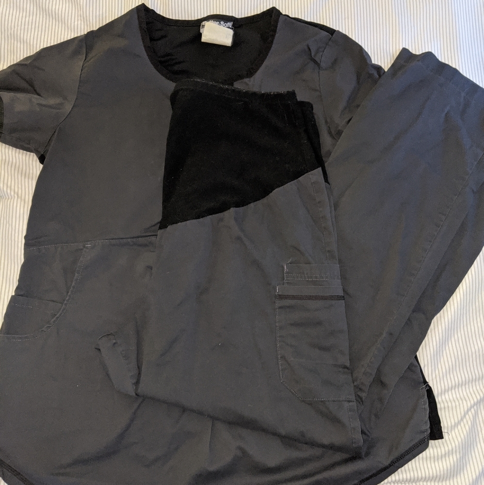 Buttersoft Maternity Pewter Scrub Set